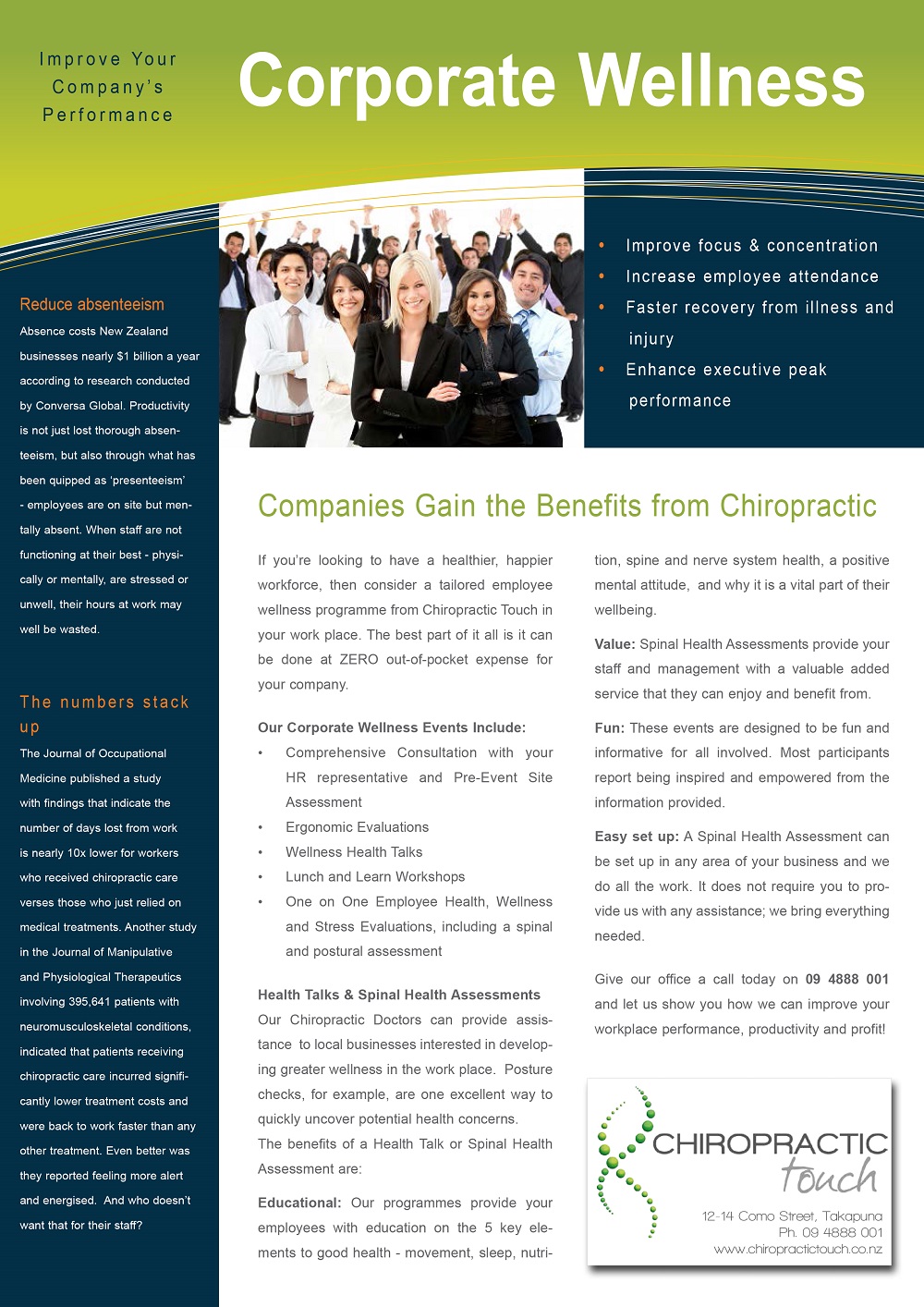 Corporate Wellness chiropractor